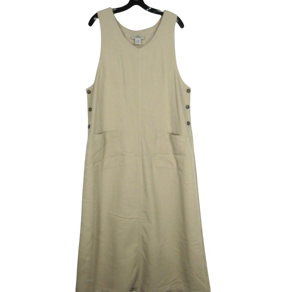 VTG ORIGINAL TY WEAR Tencel Blend SLEEVELESS Cottagecore MAXI JUMPER DRESS Sz 14